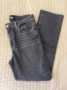 PAIGE Cindy Slim Straight Jeans Size 29 Charcoal Gray High Rise Minimalist Denim